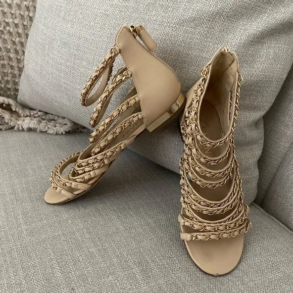 Chanel chain gladiator sandals